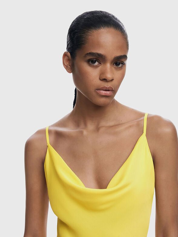 Satin dress with embroidery - 4