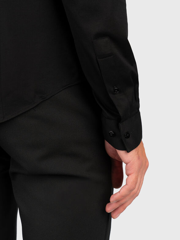 Mercerized cotton shirt with logo detail - 6