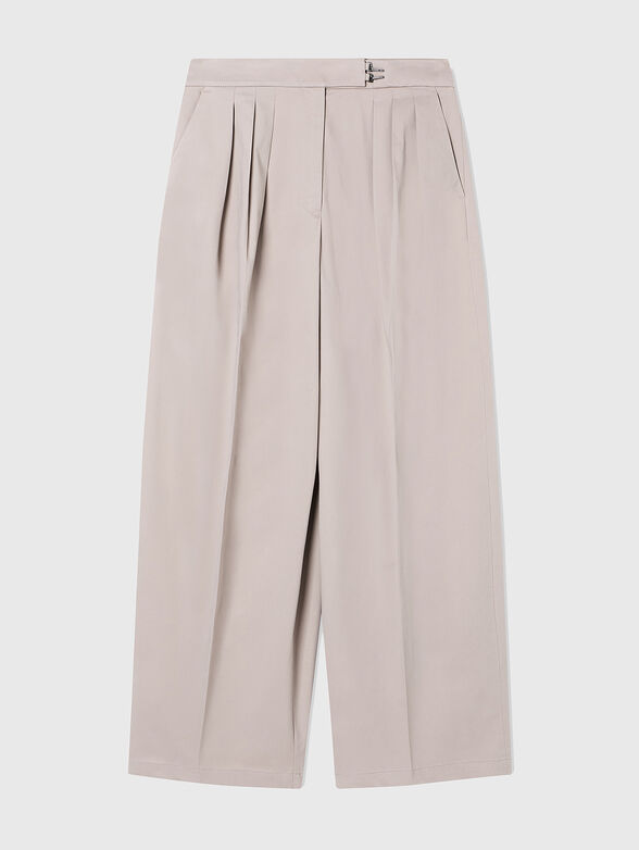 Brushed cotton trousers with pleats - 1