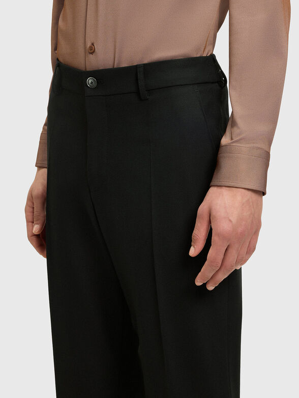 Slim wool blend trousers - 3