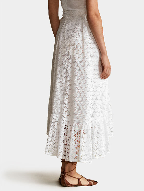 Cotton lace skirt in white - 3