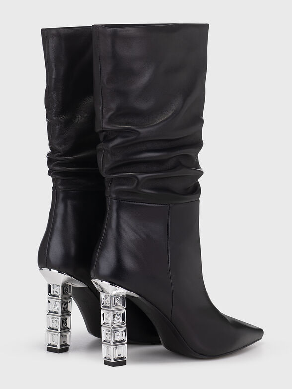 KOLUMN leather boots with accent heel - 3