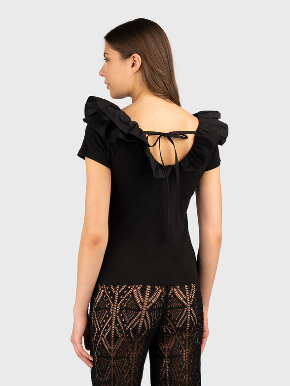 Cotton T-shirt with accent neckline - 2