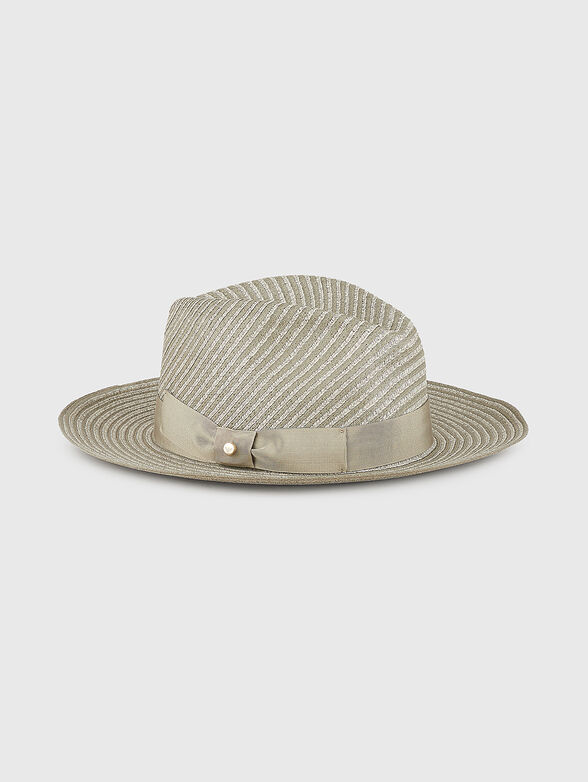 Straw hat with gold logo accent - 1