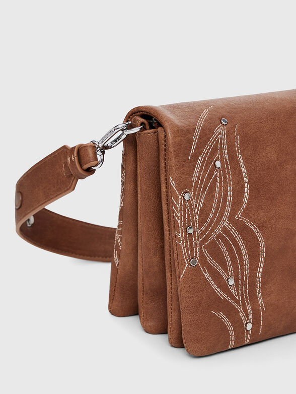 Brown bag with accent embroidery - 5
