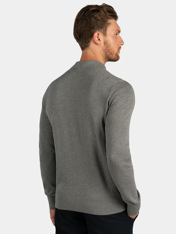 Grey knitted cardigan with double zip fastening - 2