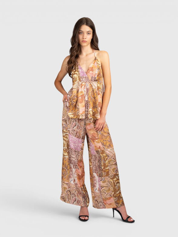 Satin pants with paisley print - 4