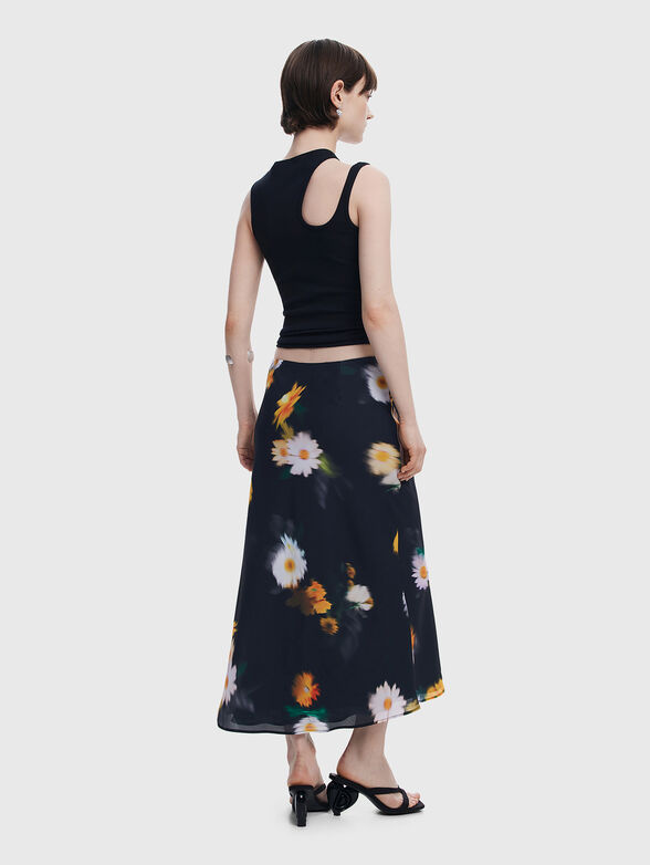 Midi skirt with floral print - 2