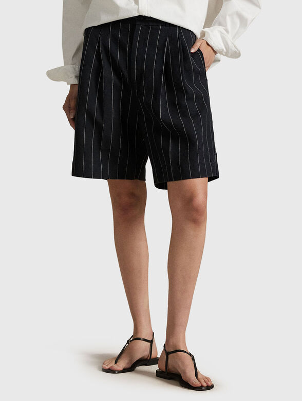 Micro striped woven bermuda shorts - 1
