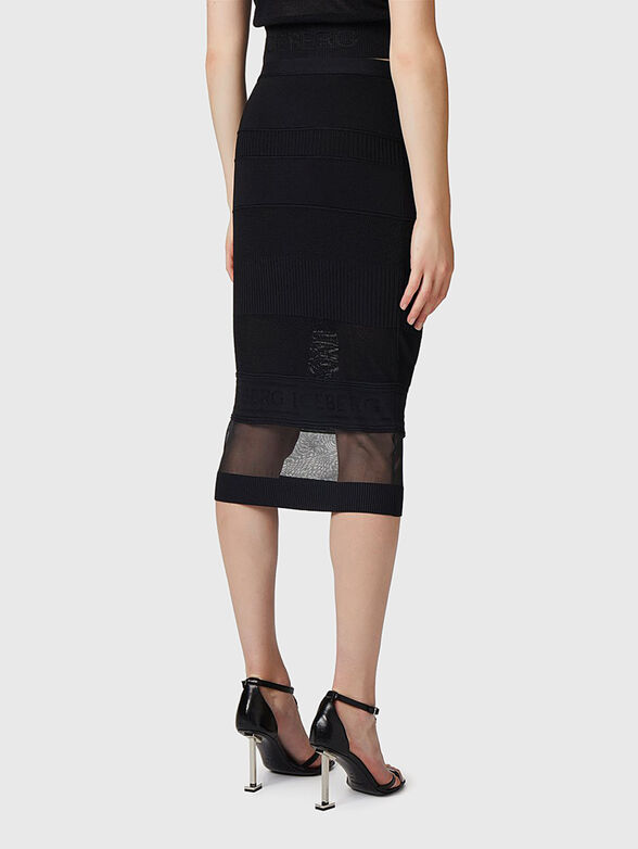 Knitted midi skirt with transparent details - 2