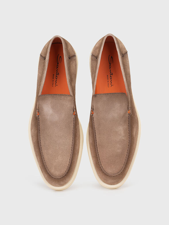 Suede beige loafers - 5