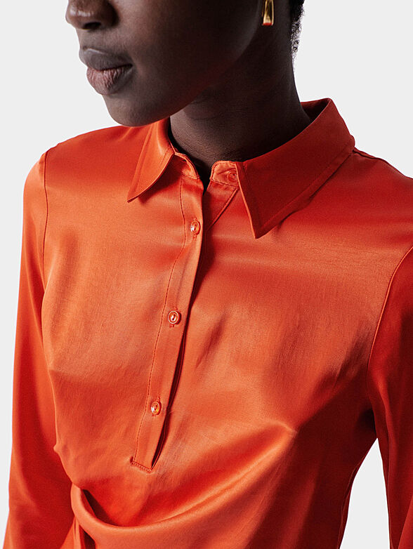 Orange satin shirt - 5