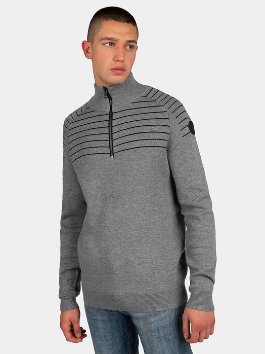KEGAN Sweater with zip and logo accent