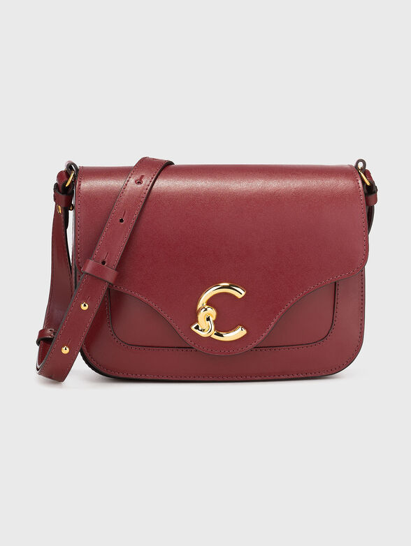 Leather crossbody bag in beige - 1