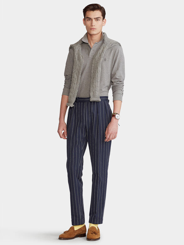 Cotton polo-shirt with long sleeves - 4