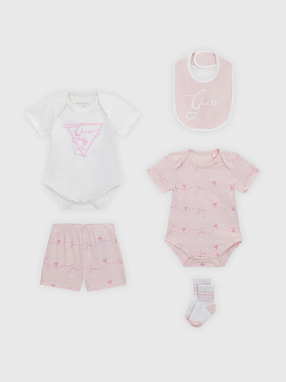 Комплект от 5 части в розов цвят  - 1