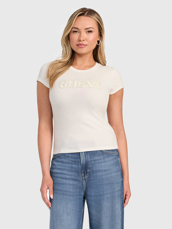 T-shirt with logo and rhinestones  - 1