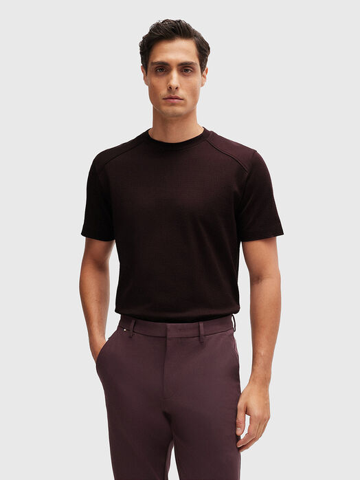 Cotton T-shirt with embossed texture