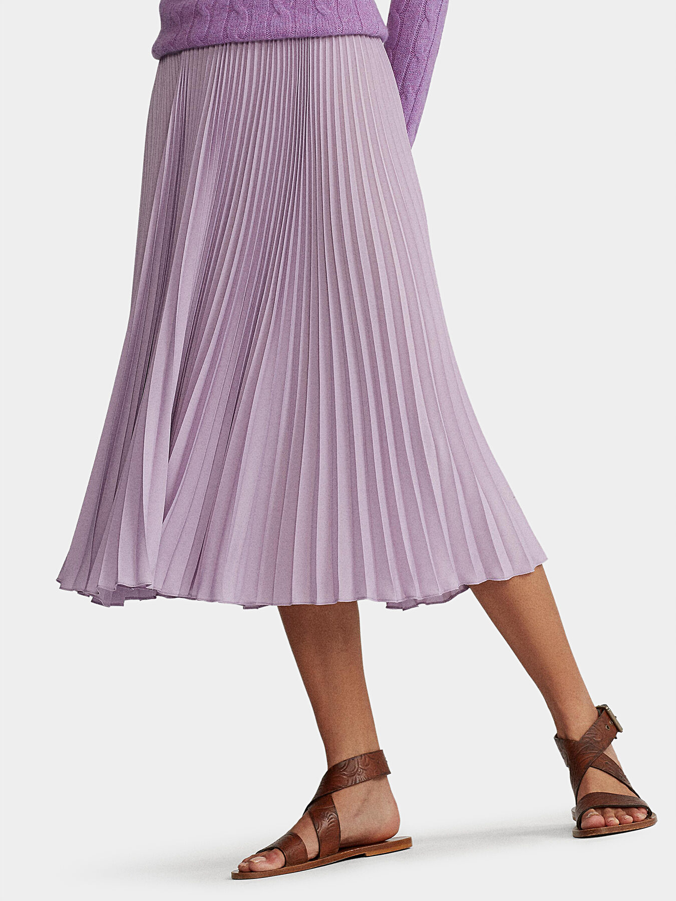 Pleated skirt in pale purple color brand POLO RALPH LAUREN Globalbrandsstore en
