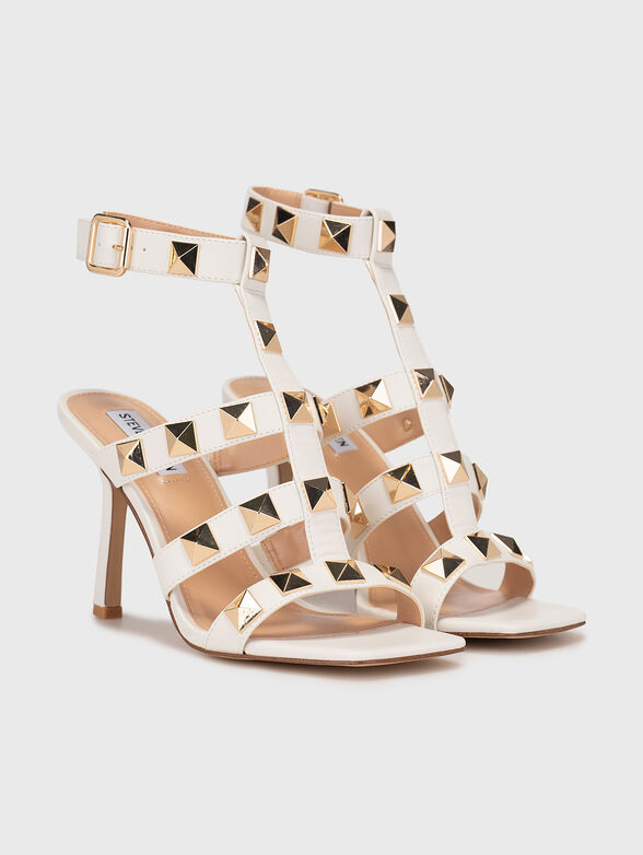 CAPRI sandals with eyelets in beige - 2