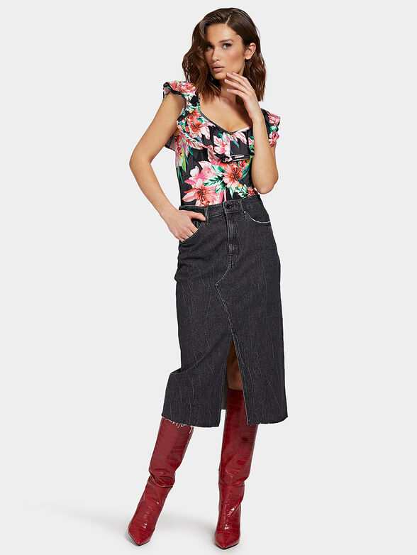 NOELIA denim midi skirt - 4