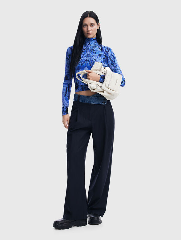 Print blouse with polo collar - 2