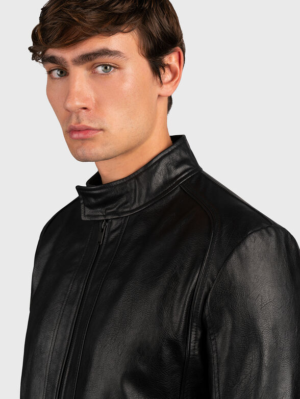 Black biker jacket in eco leather - 5