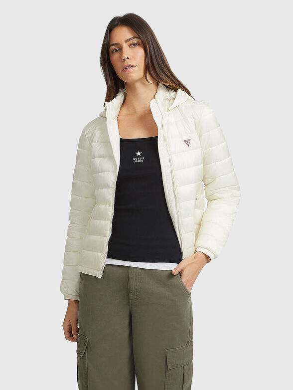Transitional jacket with quilted effect in beige - 4