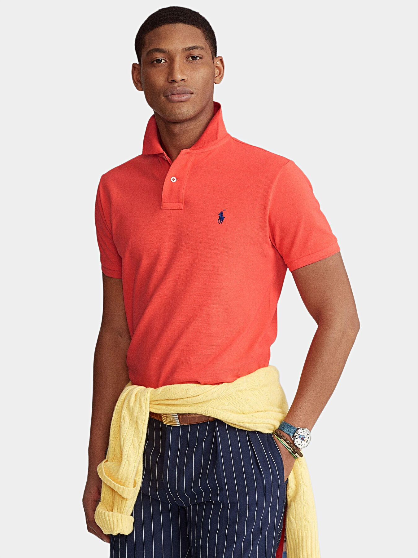 Polo shirt in bright red color brand POLO RALPH LAUREN Globalbrandsstore en
