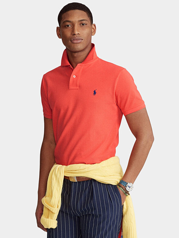 Polo shirt in bright red color - 1