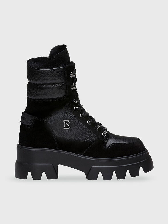 SAPPORO leather boots with logo detail - 1