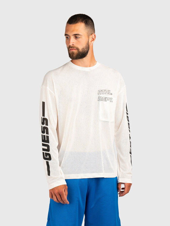 Long sleeve blouse with accent print - 1