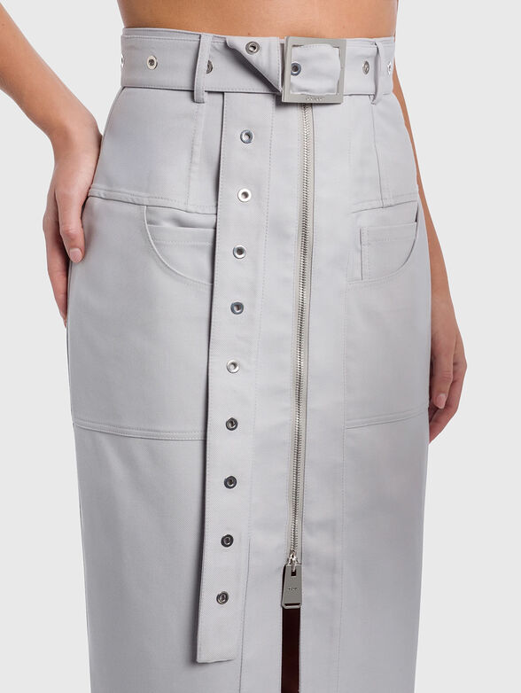 Skirt with a zip and an accent belt - 3