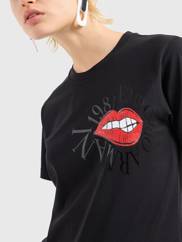 T-shirt with logo print in black - 4