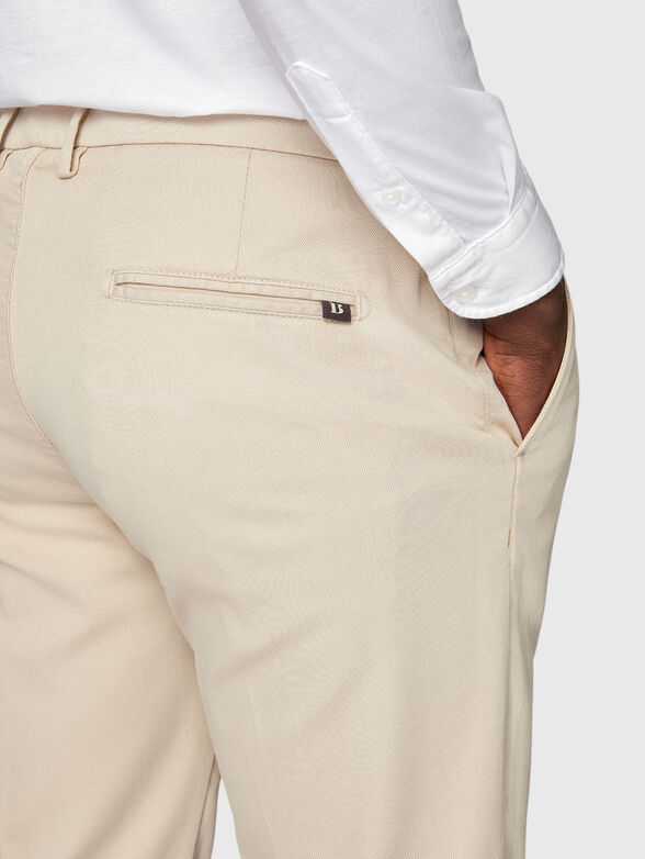 Slim fit cotton blend trousers - 3