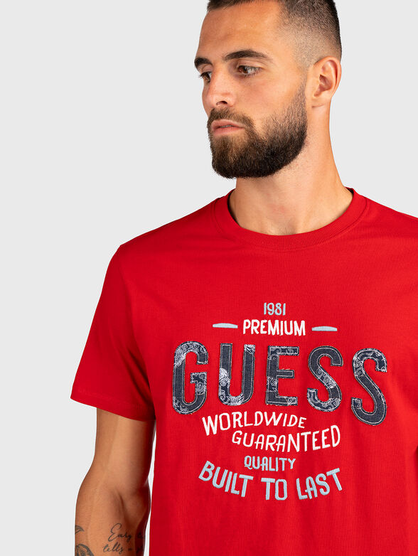 Black T-shirt with logo embroidery - 4