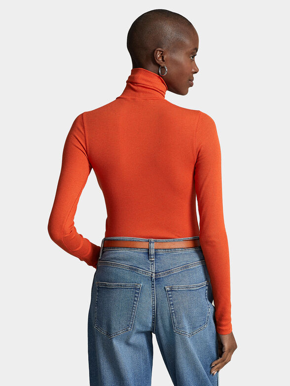 Orange turtleneck sweater - 2