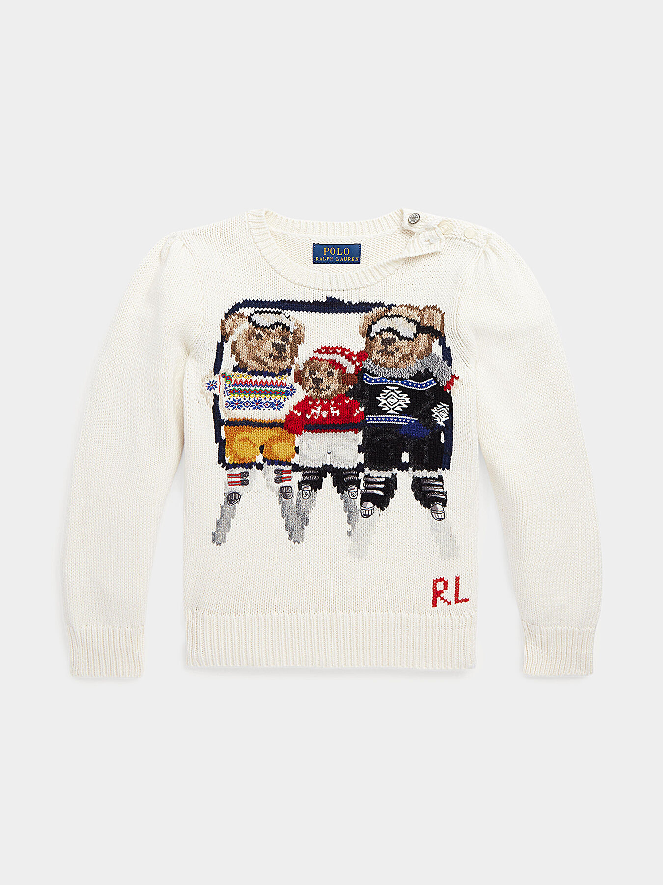 Cotton sweater with Polo Bear accent brand POLO RALPH LAUREN