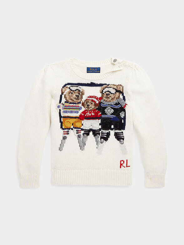 Cotton sweater with Polo Bear accent - 1