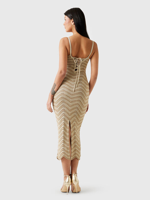 CHEVRON midi dress with glitter effect - 2