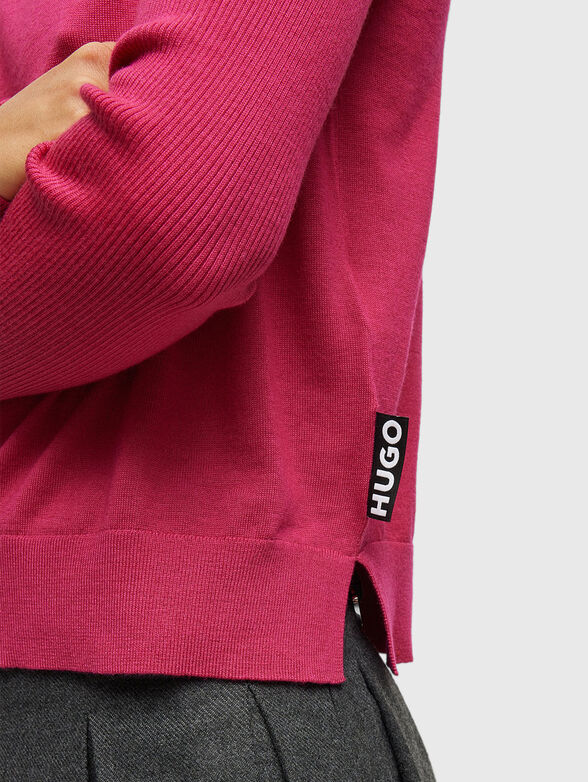 Black sweater with polo collar - 4