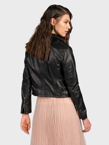 Leather jacket with pockets - 3