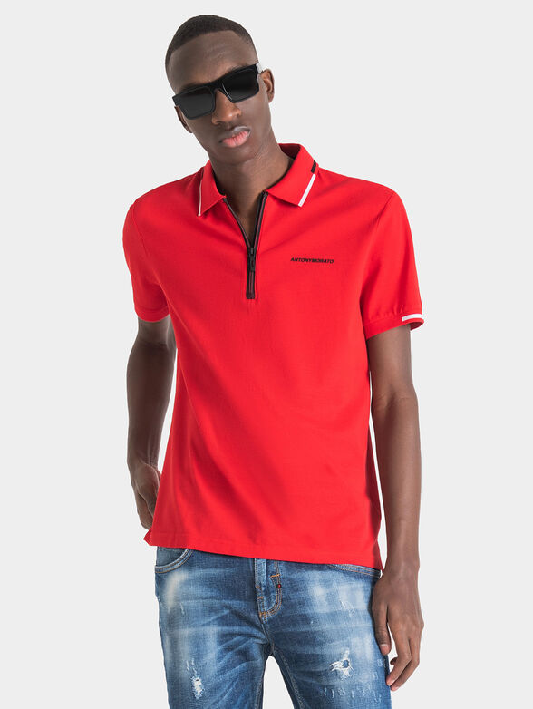 Cotton polo shirt with logo - 1