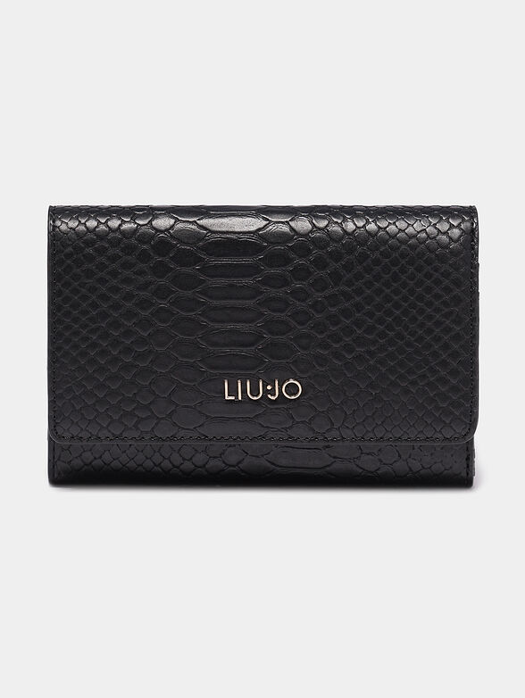 Black wallet with textured print - 1