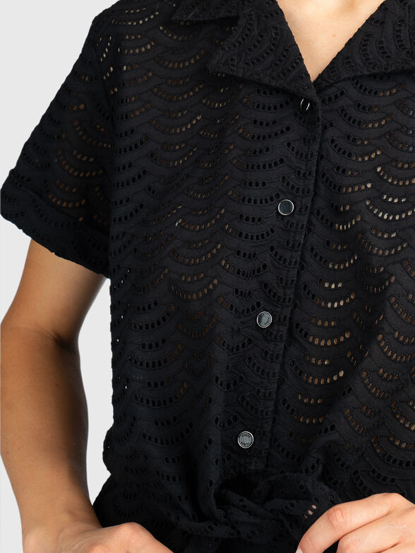 Shirt with openwork motifs - 4