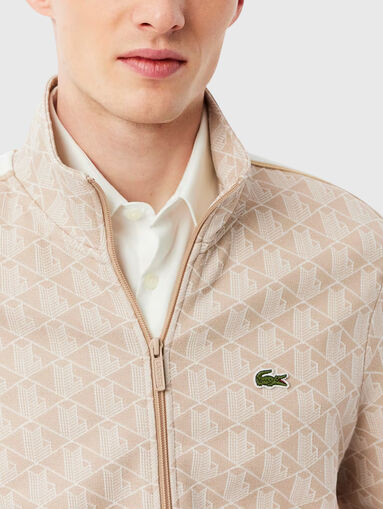 Sweatshirt with monogram print in brown - 4