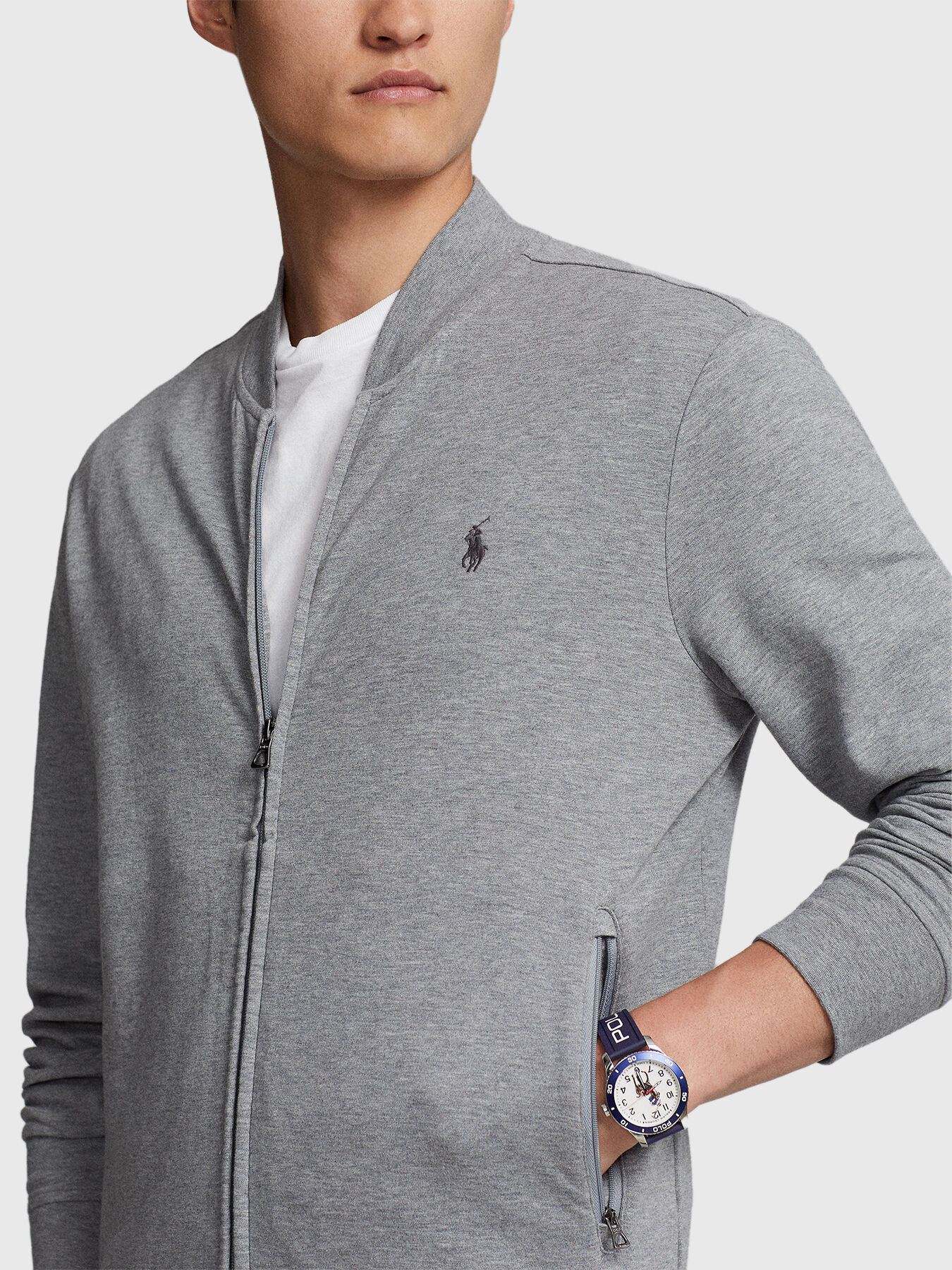 Logo-embroidered sweatshirt in grey brand POLO RALPH LAUREN