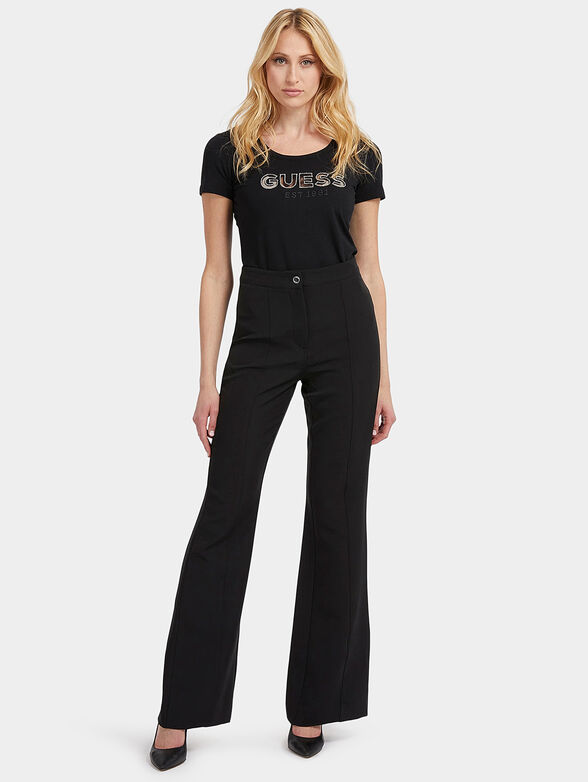 Black T-shirt with shiny logo accent - 2