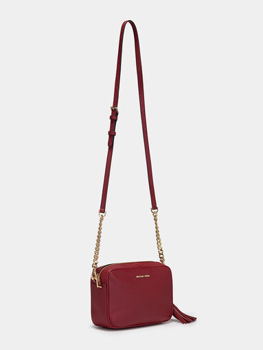 Red crossbody bag with tassel - 4