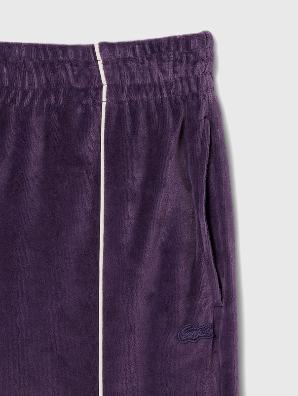 Velvet trousers with contrast trim - 3
